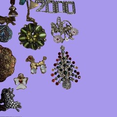 Vintage Brooch Pin Lot Damaged Repair Craft Christmas Angel Animal Rhinestone