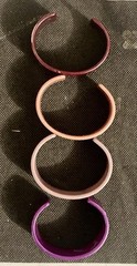 Vintage 1960’s Thick Lucite Bracelets 2 3/8″ For Small Wrists Set of 4