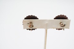 Vintage Earrings Copper Etched Concho