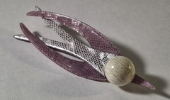 Lea Stein Paris France Fused Plastics Swallow Bird Pin Brooch Lilac Purple
