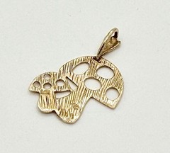 Vintage 1970s Adorable 14k Gold Mushroom Pendant Charm 1.1 Grams