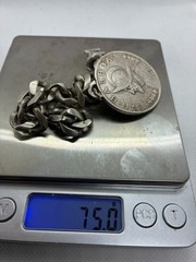 Vintage Mexican 925Silver Cuban Curb Link Bracelet 1930s-1940s With Panama Medal