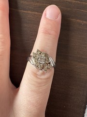 Vintage Ross Simons Sterling Silver 925 Cubic Zirconia CZ 6.75 Cluster