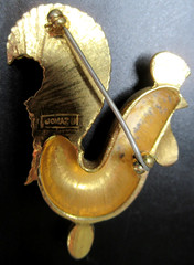 JOMAZ Enamel Rhinestone Rooster Vintage Pin Brooch READ!