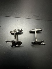 Vintage Western Horse Rider Shaped Silver Tone Cufflinks Fashion Bullet Back