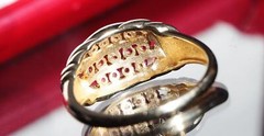 14k yellow gold ring 1.00ct natural treated ruby size 8 swirl band vintage 4.6g
