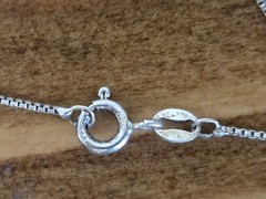 VINTAGE THAI Sterling Silver Mother of Pearl Markasite Heavy Locket 17” Chain