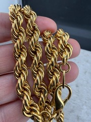 Gold Tone Rope Chain Long 30”