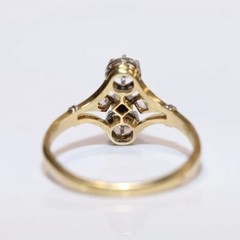 Art Deco Round Cut Lab Created Diamond 14K Yellow Gold Finish Engagement Ring