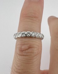 Designer 14k White Gold 1.75ct Diamond Eternity Wedding Stackable Band Ring Sz 4