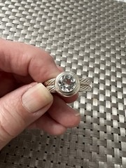 Vtg Ring Sz 9 ESPO 925 Sterling Silver Crystal Jewelry ESPOSITO Brutalist