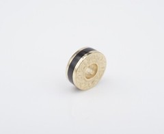 14k Yellow Gold Onyx LifeSaver Storywheel Charm 0.4″ 10.3mm Nancy Brown CHS2086A