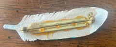Handmade Bird Brooch Pin Lot of 3 Wood Leather Cardinal Feather Dove Vtg
