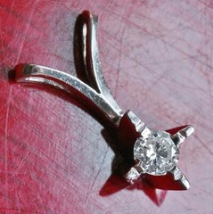 14k white gold pendant 0.20ct FVVS natural diamond solitaire charm handmade 0.7g