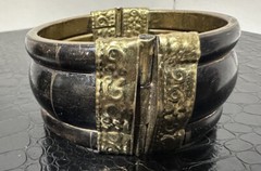 Vintage India bangle 100% genuine horn bone brass stone bracelet Made In India