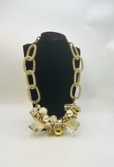 Vintage Maximalist Acrylic Beaded 24” Necklace Jewelry Statement Piece Estate
