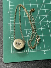 Adult Jewels Signed 16-18” LEO Birth Sign Pink AB Resin Gold Tone Chain Necklace