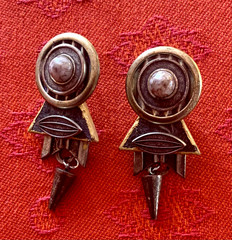 Fun & Funky 80s,90s Pierced Earrings, Lot of 7 pairs, Assorted Materials & Sizes
