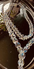 ART DECO Crystal Necklace Lot 2 Hand Strung Brilliant Heirloom Romantic Sparkle