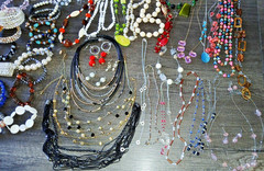Vintage to now mixed materials necklace, earrings, bracelet lot