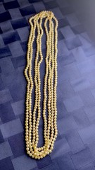 Vintage Hand Knotted Baroque Freshwater Pearl Necklace Endless Strand 104 Inches
