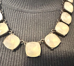 Vintage Sweet Lola Foiled Champagne Rhinestone Gold Tone Necklace, 21″