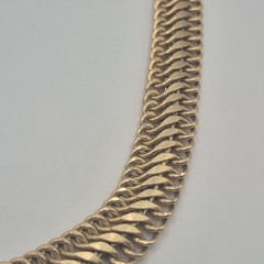 Vintage BB 12KGF Yellow Gold Filled Princess Link Chain Necklace Choker 56g 15″