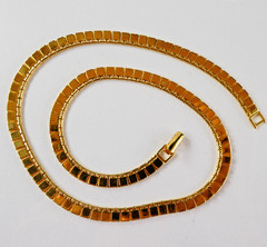 Vintage MONET Gold Tone Chain Flat Square Link 16.5″ Super Shiny Nice Quality
