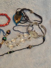 lot of 17 pcs of Beaded jewelry variety of items, sizes, Watch, colors.