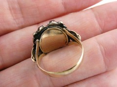 Antique Unmarked 14k Gold Rose Cut Garnet Ring Size 6.25 Weighs 4g 1 MISSING GEM