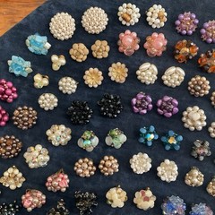 HUGE Lot Vintage Clip On Screw Back CLUSTER Earrings Vogue Weiss Kramer Jonne