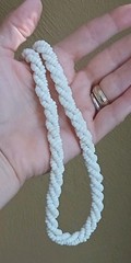 Vintage White Heishi Shell Beads Torsade Necklace 20″