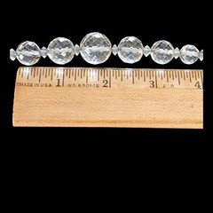 Vtg Art Deco Rock Crystal Quartz Faceted Bead 28″ Necklace Sterling Chain