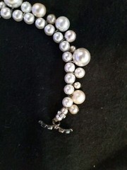 Vintage Cluster Pearl & Diamond Bracelet, Costume Jewelry