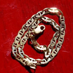 10k yellow gold bracelet 7.0″ anchor / mariner link chain vintage 1.50gr N3095A