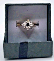 Vintage 14KT GE Gold Plated Ring Size 5 Unknown Purple Stone Gift Box
