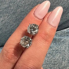 2Ct Round Cut Lab-Created Diamond Stud Earrings 14k White Gold Plated