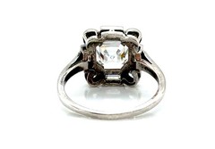 Art Deco Diamond Engagement Ring Asscher 2.05ct IGI 1920’s 18K White Gold