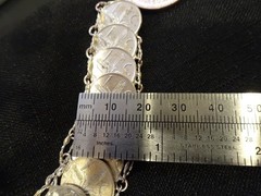 # 654- VINTAGE MEXICO COIN BRACELET-21 REAL COINS