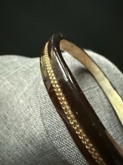 Vintage Lucite Acrylic Bracelet Brown Mod Stackable MCM Retro Minimalist Career