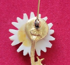 Signed LG Lind-gal Vintage Brooch Pin Daisy Ladybug Gold Plated