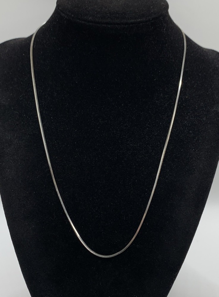 Vintage IBB 925 Italy Sterling Silver Square Snake Chain Necklace 18″