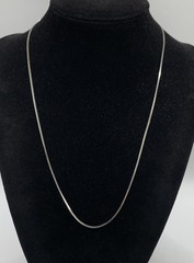 Vintage IBB 925 Italy Sterling Silver Square Snake Chain Necklace 18″