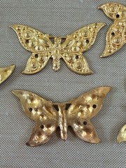 26 Vintage Brass Butterfly Filigree Connectors Stampings Jewelry Findings NOS
