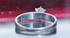 10k white gold engagement ring 0.06ct HSI1 diamond solitaire sz 5 handmade 1.4gr