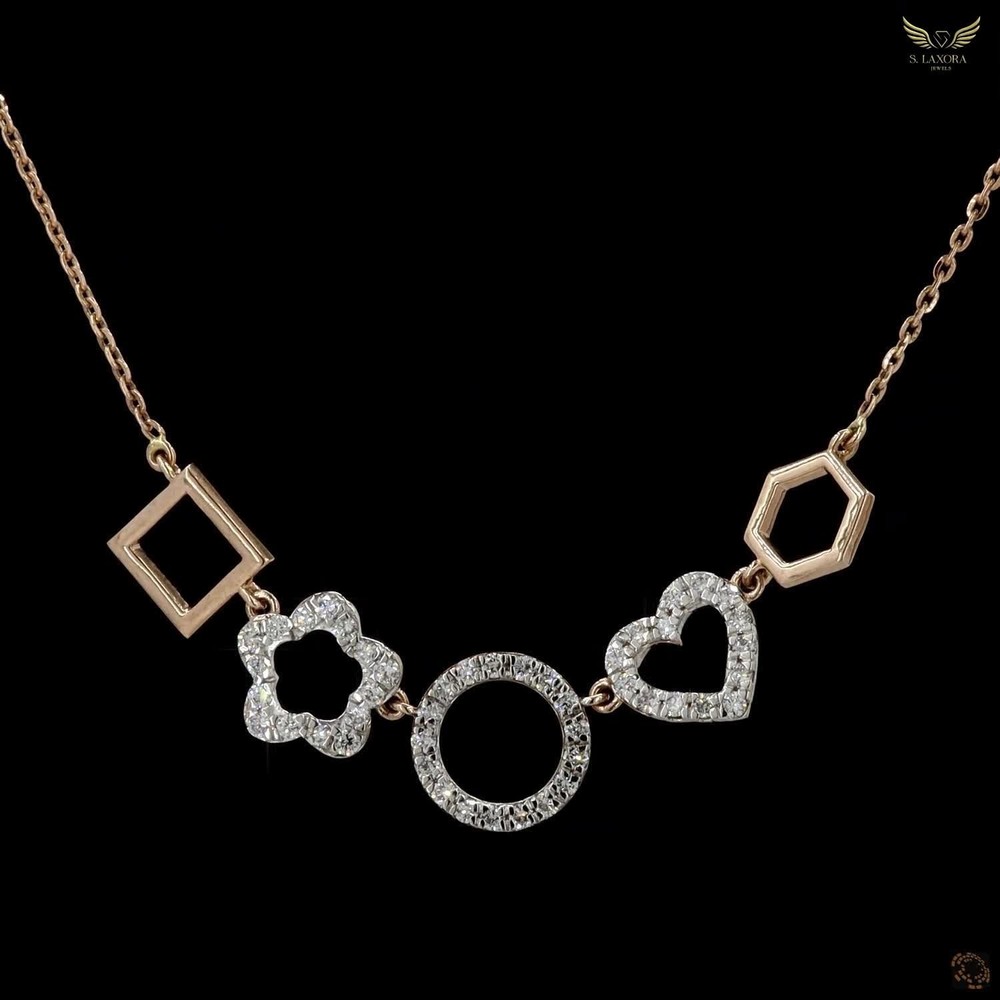 Lab Created Diamond 0.58ct Pendant Necklace Rose Gold Plated Gift