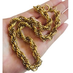 Erwin Pearl Gold Plated Regal Signed rope necklace VTG Statement Collar Elegant