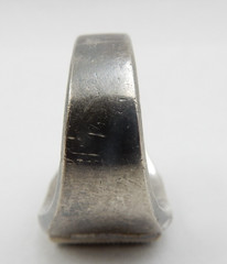 VINTAGE SILVER ASIAN “GOOD FORTUNE” BLACK ONYX RING, SIZE 10-1/2, 11.8 GRAMS