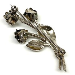 Vintage Teka Rose Flower Brooch 835 Silver Germany Signed Theodore Klotz