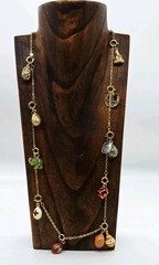 Joan Rivers Red Cross Heart Elephant Swan Basket Connect Necklace 14 Charms